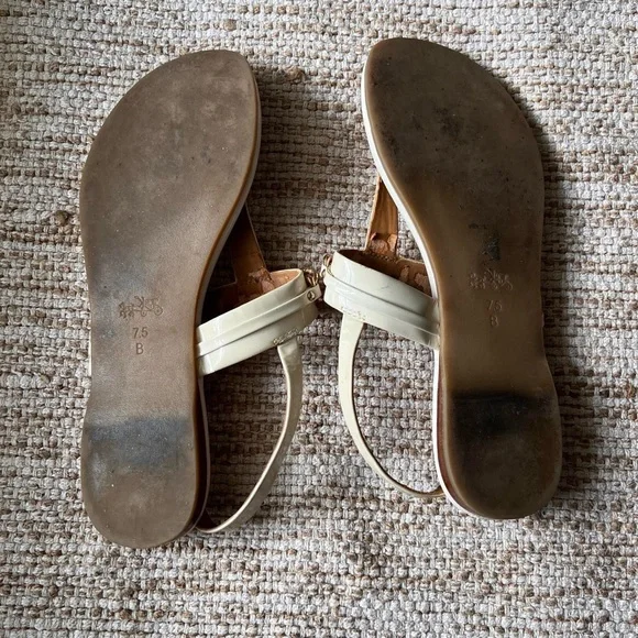 Coach Women's Gold and Cream Sandals - Picture 6 of 8